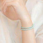 Buddha Stones 2mm Turquoise Ultra-thin Beads 14k Gold Plated Copper Wisdom Bracelet