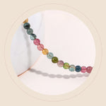 Buddha Stones 2mm Multicolor Tourmaline Ultra-thin Beads 14k Gold Plated Copper Wisdom Bracelet
