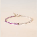 Buddha Stones 2.5mm Natural Amethyst Ultra-thin Beads 14k Gold Plated Copper Inner Peace Bracelet