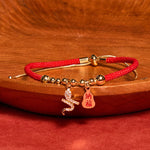 Buddha Stones Handmade Red String Fu Character Year Of The Snake Protection Braided Bracelet