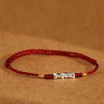 Buddha Stones 925 Sterling Silver String Protection Luck Ultra-Thin Braided Bracelet Anklet
