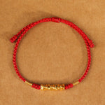 Buddha Stones 999 Gold Small Pieces String Protection Luck Ultra-Thin Braided Bracelet