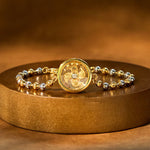 Buddha Stones Feng Sheng Shui Qi Copper Brass Rotatable Windmill Bead Protection Braided Bracelet