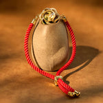 Buddha Stones Rotatable Plum Red String Copper Brass Windmill Feng Sheng Shui Qi Protection Braided Bracelet