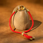 Buddha Stones Copper Brass Color Rotatable Windmill Feng Sheng Shui Qi Fu Red String Faith Braided Bracelet