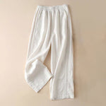 Buddha Stones Casual Plain Color Side Pleats Rayon Women's Wide Leg Pants With Pockets