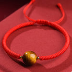 Buddha Stones Handmade Tiger Eye Bead Luck Protection Rope Bracelet