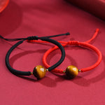 Buddha Stones Handmade Tiger Eye Bead Luck Protection Rope Bracelet