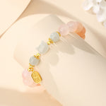 Buddha Stones 925 Sterling Silver Red Agate Hetian Jade Cat Fu Character Confidence Bracelet