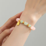 Buddha Stones 925 Sterling Silver Red Agate Hetian Jade Cat Fu Character Confidence Bracelet
