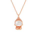 Buddha Stones 925 Sterling Silver Chalcedony Formless Buddha Positive Necklace Pendant