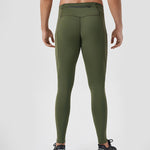 Buddha Stones Solid Color High Waist Elastic Breathable Sports Men's Leggings Pants With Back Zipper Pocket
