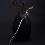 Buddha Stones 925 Sterling Silver Deer Antler Protection Hairpin