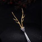 Buddha Stones 925 Sterling Silver Deer Antler Protection Hairpin