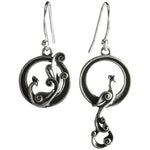 Buddha Stones 925 Sterling Silver Round Asymmetry Peacock Fortune Earrings