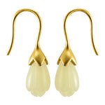 Buddha Stones 925 Sterling Silver Hetian Jade Magnolia Abundance Drop Earrings
