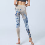 Buddha Stones Rose Daisy Print Gym Leggings Women's Yoga Pants