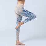 Buddha Stones Rose Daisy Print Gym Leggings Women's Yoga Pants