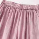 Buddha Stones Summer Embroidery Double Layer Cotton Linen Women's Wide Leg Pants With Pockets