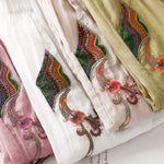 Buddha Stones Summer Embroidery Double Layer Cotton Linen Women's Wide Leg Pants With Pockets