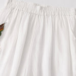 Buddha Stones Summer Embroidery Double Layer Cotton Linen Women's Wide Leg Pants With Pockets
