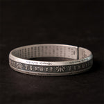Buddha Stones Om Mani Padme Hum Heart Sutra Mantra Lotus Peace Meditation Cuff Bracelet Bangle