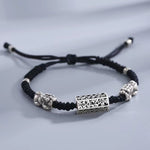Buddha Stones Tibetan Black String Copper Om Mani Padme Hum Pixiu Protection Braided Bracelet