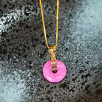 Buddha Stones Purple Jade Peace Buckle Happiness Necklace Pendant