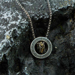 Buddha Stones Double Ring PiXiu Peace Buckle Wealth Rotatable Necklace Pendant