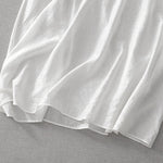 Buddha Stones Summer White Pure Color Embroidery Leaf Flower V-Neck Short Sleeve Midi Dress With Pockets