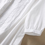 Buddha Stones Summer Plain Button Embroidery Flower Pattern Three Quarter Sleeve Lapel Women's Shirt