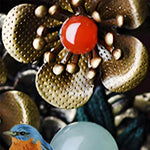 Buddha Stones Green Aventurine Red Agate Alloy Flowers Soothing Hairpin