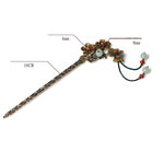 Buddha Stones Green Aventurine Red Agate Alloy Flowers Soothing Hairpin