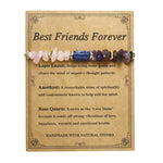 Buddha Stones Best Friends Forever Amethyst Rose Quartz Lazurite Spiritual Bracelet