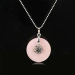 Buddha Stones Various Crystal Rose Quartz Green Aventurine Amethyst The Tree of Life Kindness Necklace Pendant
