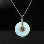 Buddha Stones Various Crystal Rose Quartz Green Aventurine Amethyst The Tree of Life Kindness Necklace Pendant