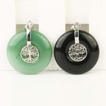 Buddha Stones Various Crystal Rose Quartz Green Aventurine Amethyst The Tree of Life Kindness Necklace Pendant