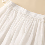 Buddha Stones Plain Lace Up Elastic Waist Women's Skirt With Pockets