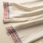 Buddha Stones Casual Embroidery Bohemian Pattern Drawstring Women's Wide Leg Pants With Pockets