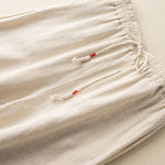 Buddha Stones Casual Embroidery Bohemian Pattern Drawstring Women's Wide Leg Pants With Pockets