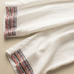 Buddha Stones Casual Embroidery Bohemian Pattern Drawstring Women's Wide Leg Pants With Pockets