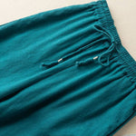 Buddha Stones Casual Embroidery Bohemian Pattern Drawstring Women's Wide Leg Pants With Pockets