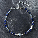 Buddha Stones Natural Stone Amazonite Amethyst Lazurite Rose Quartz Heart Positive Balance Bracelet