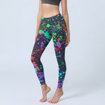 Buddha Stones Black Splash Ink Print Exercise Leggings Women's Yoga Pants