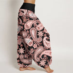 Buddha Stones Cotton Casual Paisley Pattern Women's Elastic Waist Harem Pants