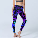 Buddha Stones Gradient Butterfly Print Exercise Leggings Women's Yoga Pants
