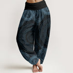 Buddha Stones Cotton Circular Mandala Design Women's Elastic Waist Harem Pants