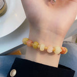 Buddha Stones Golden Silk Jade Pumpkin Beads Wealth Luck Bracelet