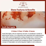 Buddha Stones Tibetan Zakiram Goddess Of  Wealth South Red Agate Sandalwood Fortune Bracelet