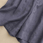 Buddha Stones Summer Casual Solid Color Zipper Button Acrylic Fiber Frog Button Women's Shorts With Pockets